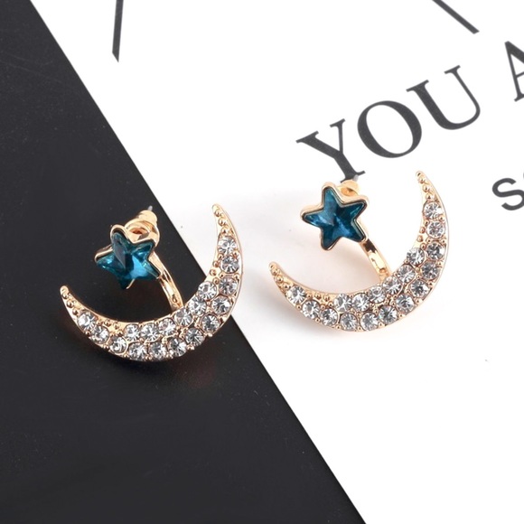 Jewelry - Turquoise Star Gold/Crystal Earring Jacket